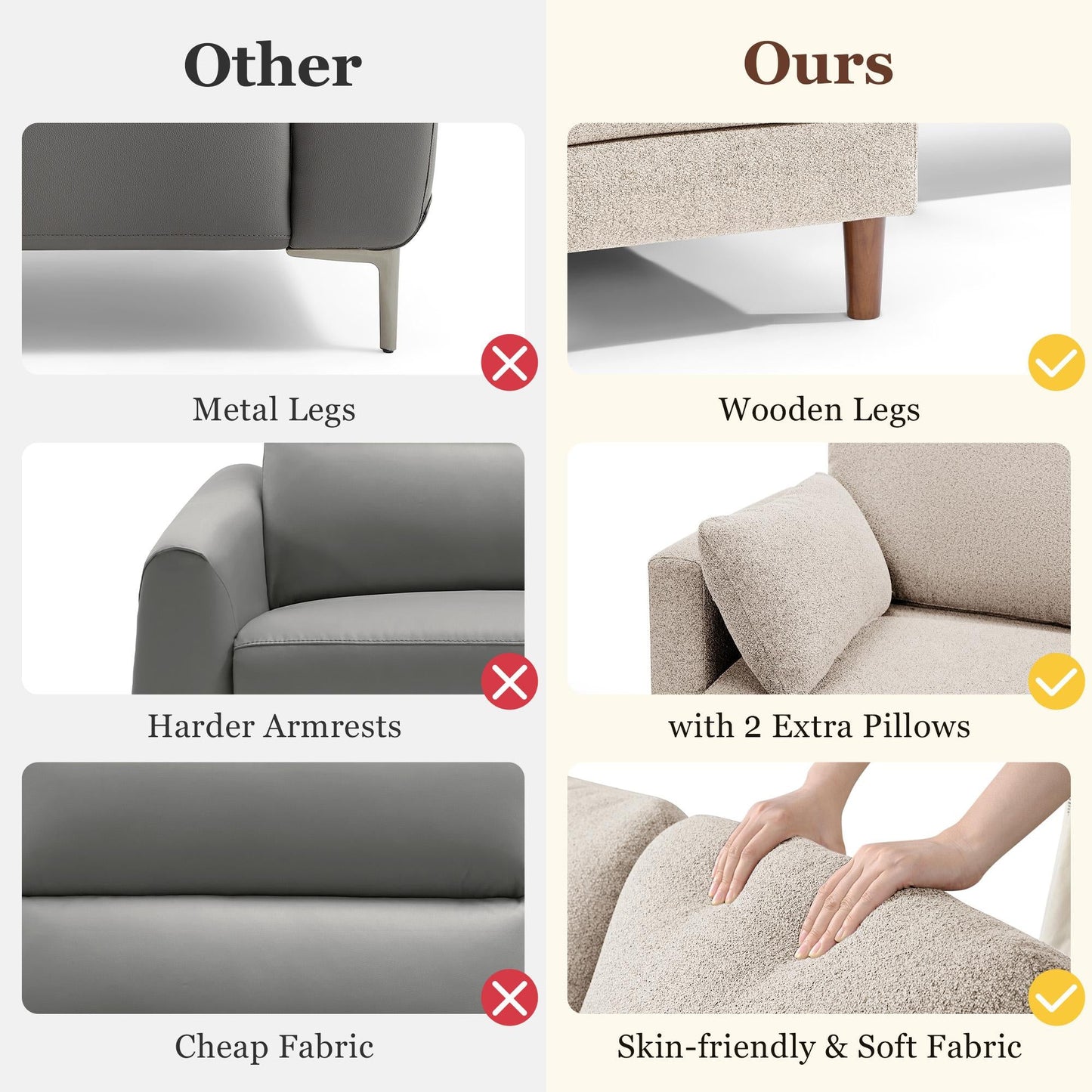 101'' U-Shaped Modular Sectional Sofa for Living Room, Oversized 4 Seats Couch with Double Chaise and 2 Pillows