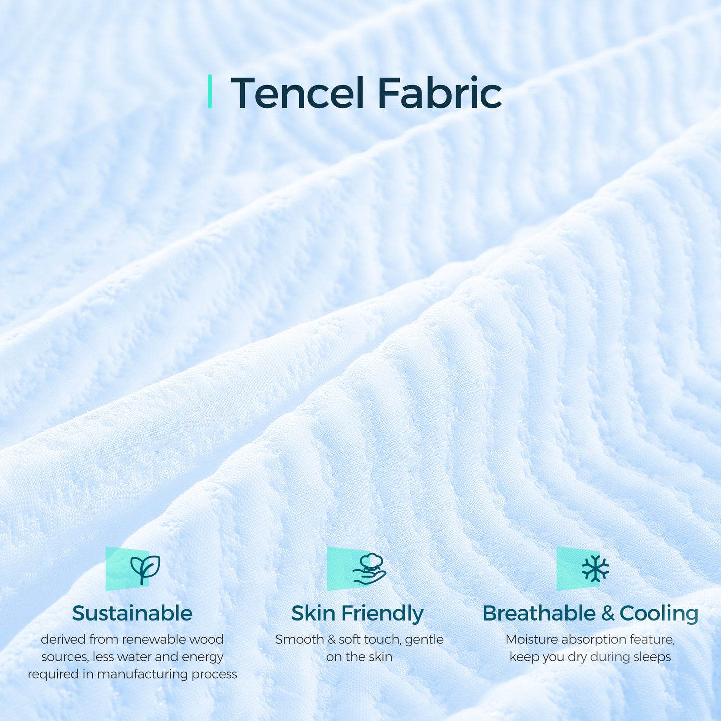 Mattress Topper with Tencel Cover, Cooling Gel-Infused Swirl Memory Foam, CertiPUR-US and Oeko-TEX Certified White