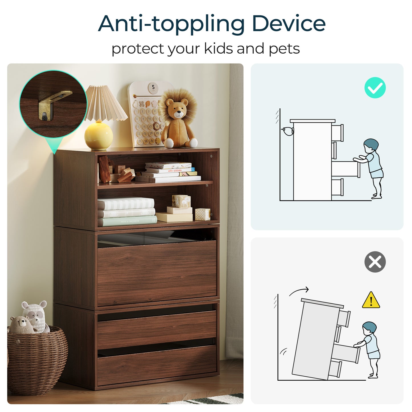 Modular Storage Cabinet, Freely Configurable Unit for Closet, Living Room, Hallway, Entryway