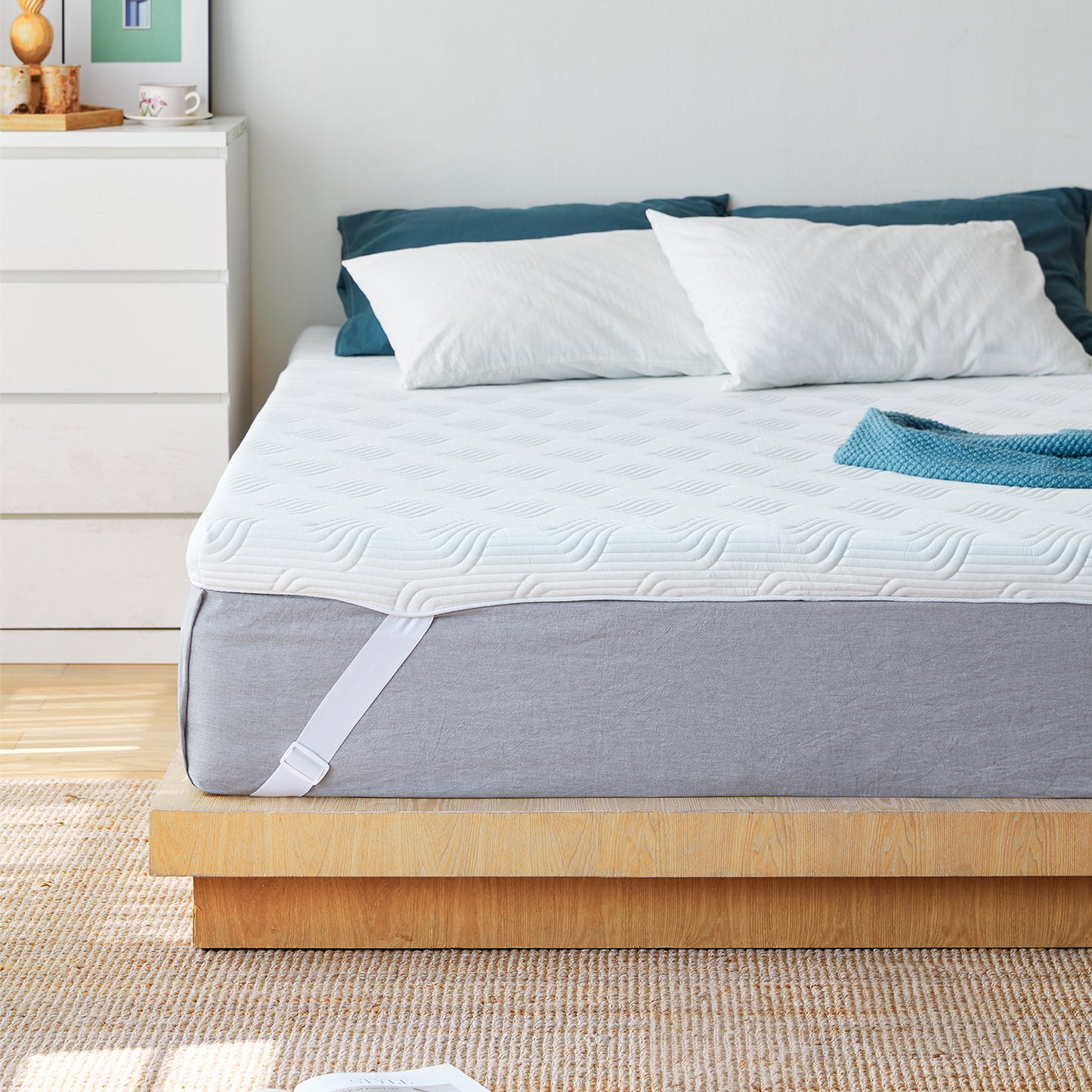 3 inch Firm Mattress Topper, Cooling Gel Infused Bed Topper with Tencel Cover