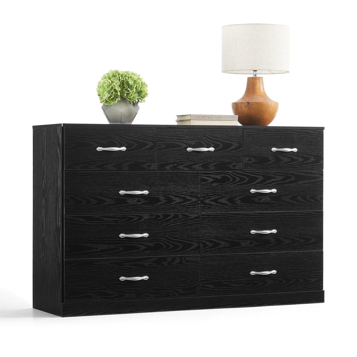 Modern 54" Wide Dresser & Chest of Drawers, Wood & Metal Design, Doubles as TV Stand, Storage for Bedroom & Living Room