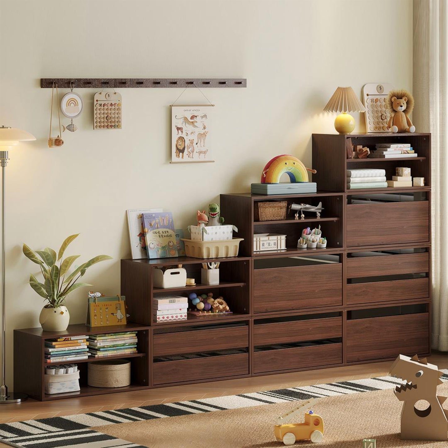 Modular Storage Cabinet, Freely Configurable Unit for Closet, Living Room, Hallway, Entryway
