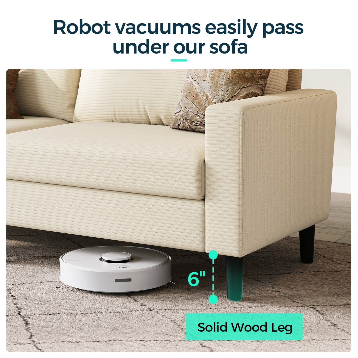 79'' Corduroy Loveseat Sofa – Adjustable Deep Seat Couch for Living Room, Bedroom, or Office