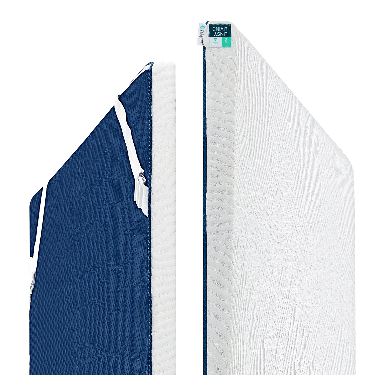 Mattress Topper with Tencel Cover, Cooling Gel-Infused Swirl Memory Foam, CertiPUR-US and Oeko-TEX Certified White
