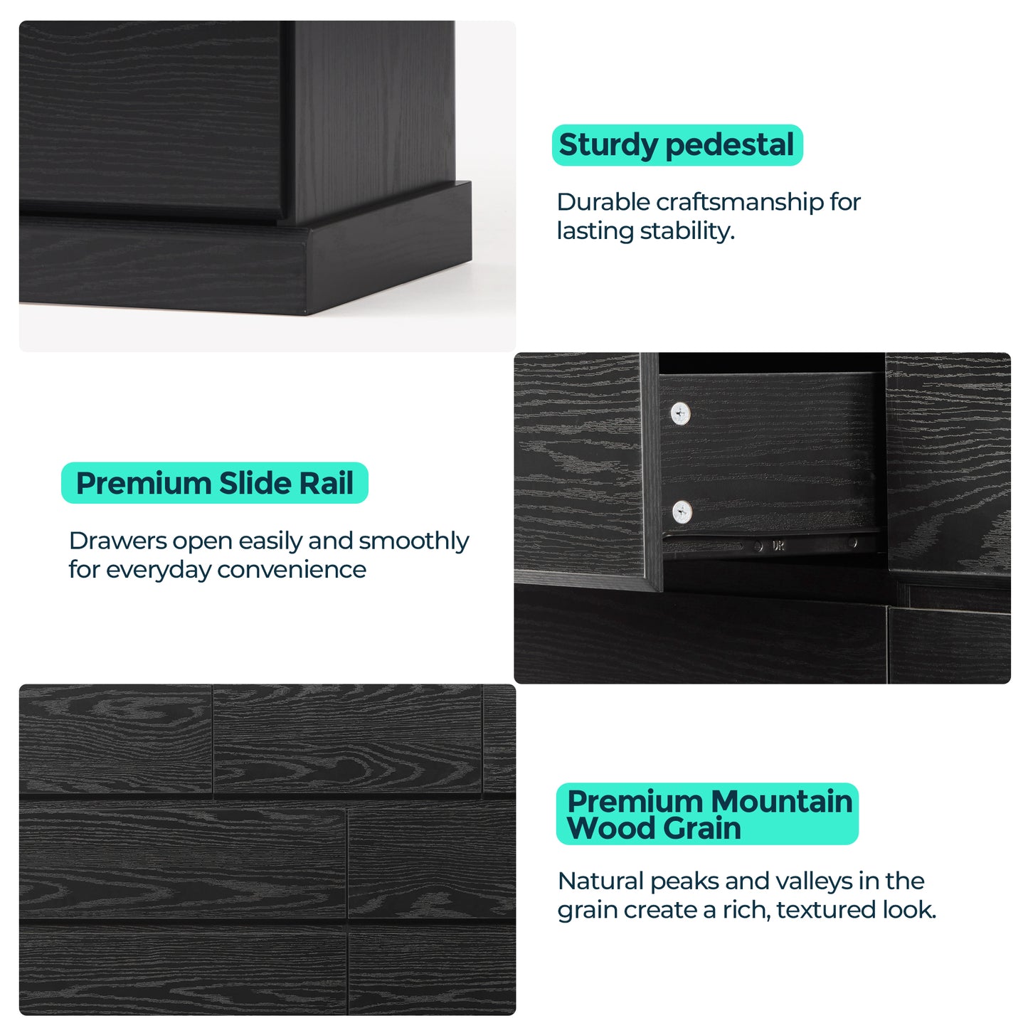 Modern Wooden Dresser Cabinet, 54" Wide 8/9/10 Drawer Chest of Drawers, Large Storage Organizer for Bedroom, Closet, and Living Room