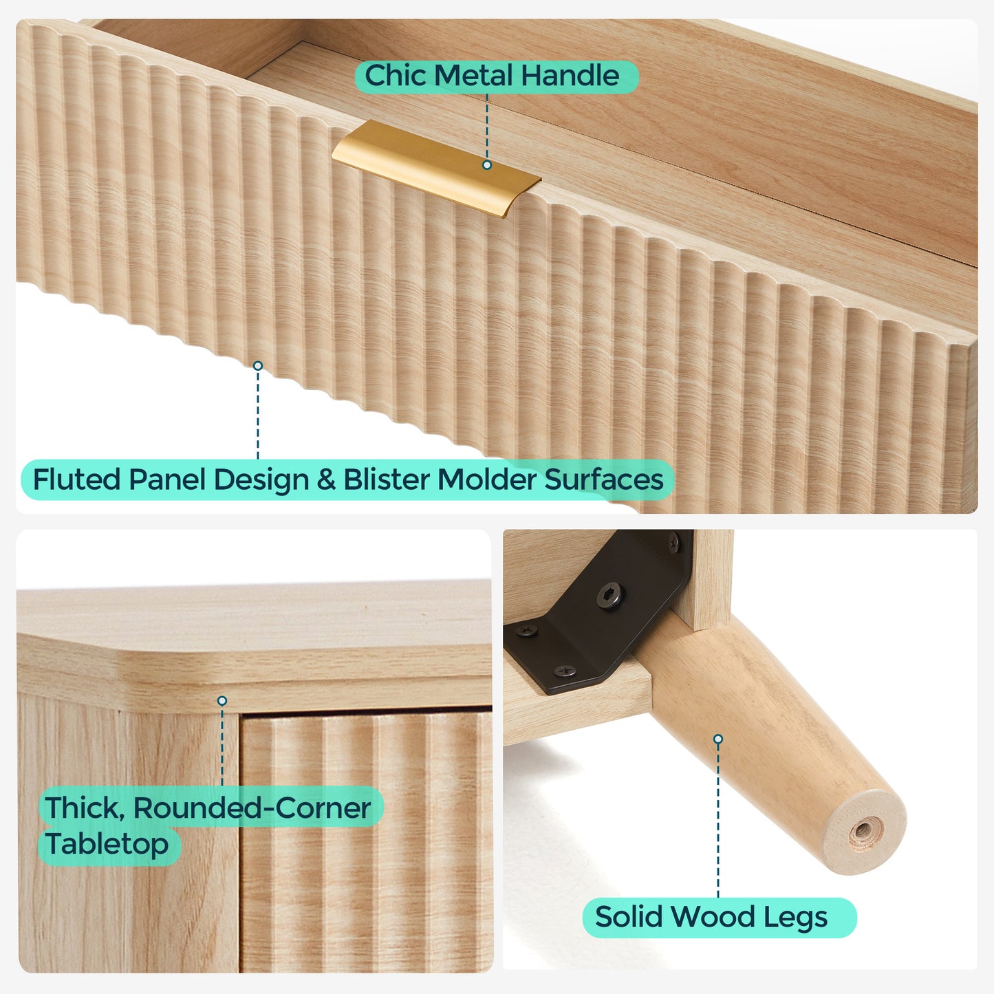 Modern Large Dresser with Deep Storage Drawers and Metal Pulls for Bedroom or Entryway