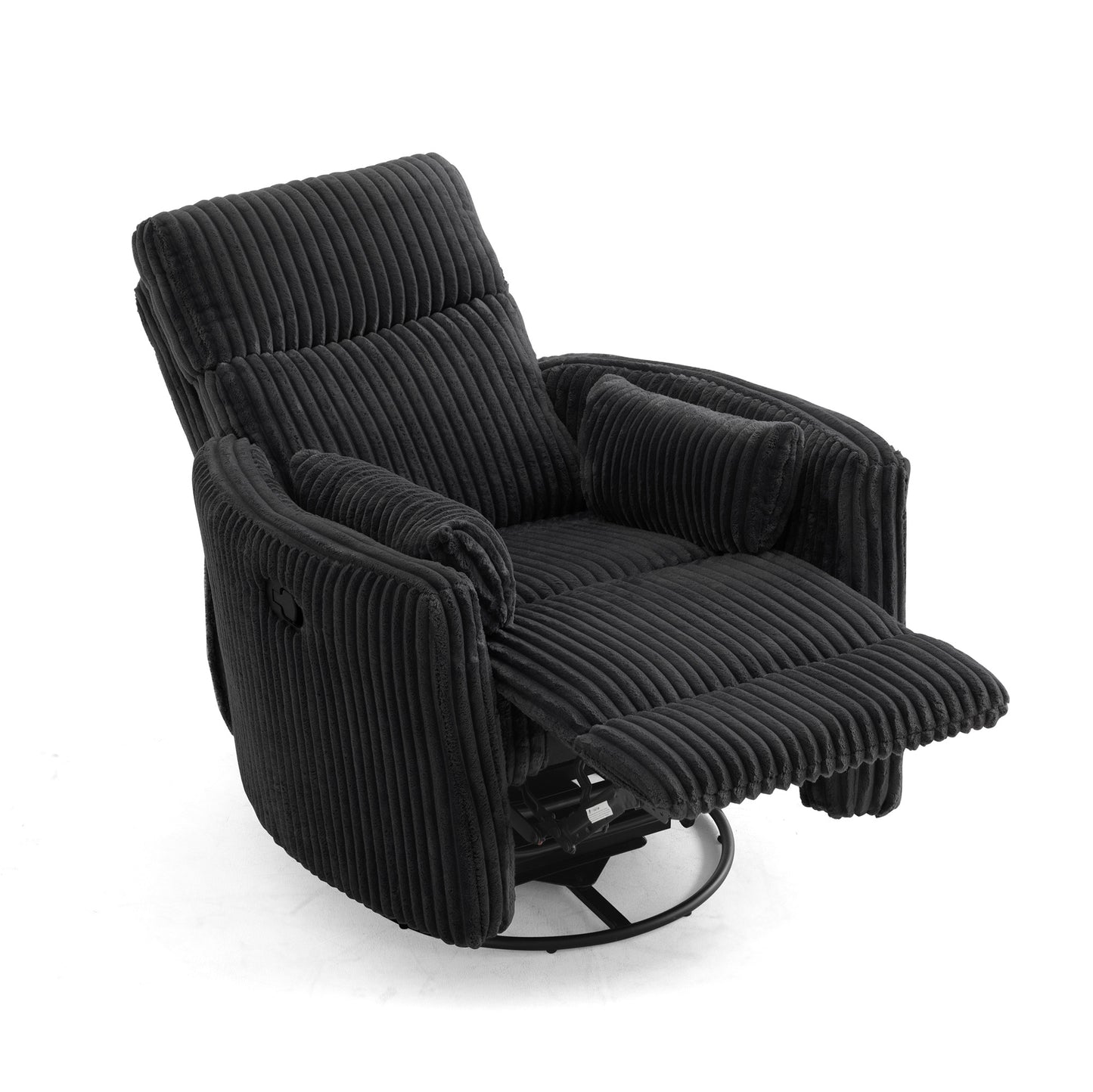 360 Swivel Rocker Recliner - Corduroy Nursery Glider Rocking Chair with 2 Pillows