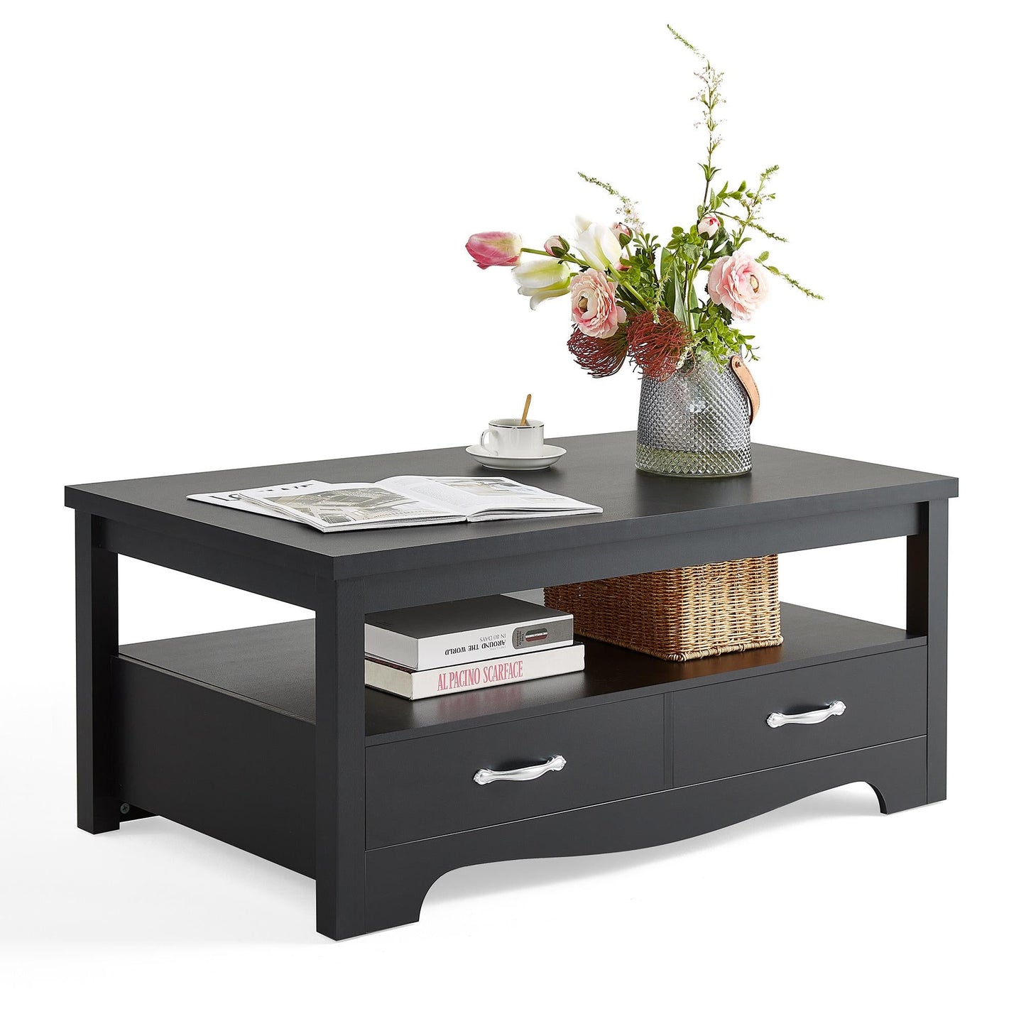 Wood Coffee Table with Storage