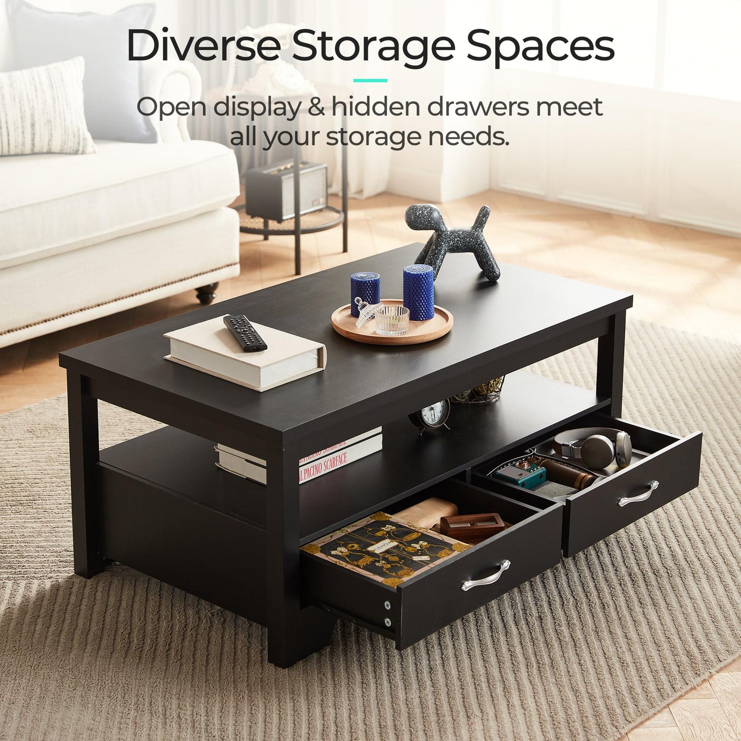 Wood Coffee Table with Storage