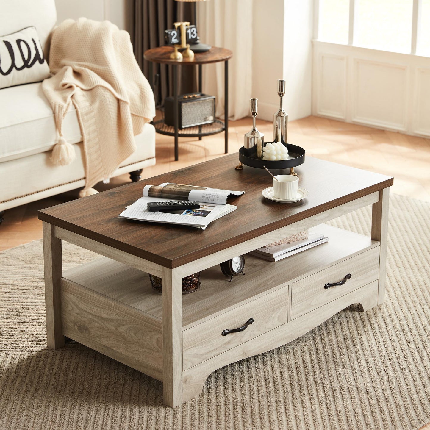 Wood Coffee Table with Storage