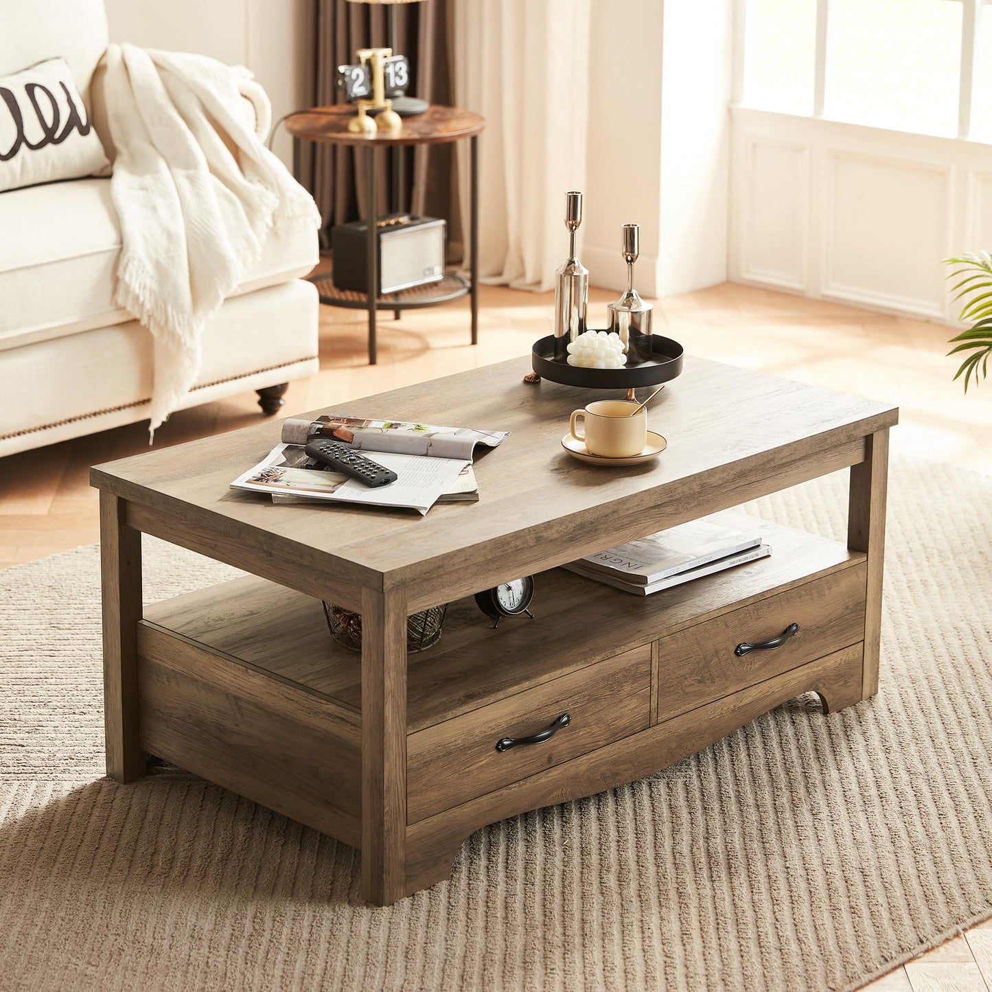 Wood Coffee Table with Storage