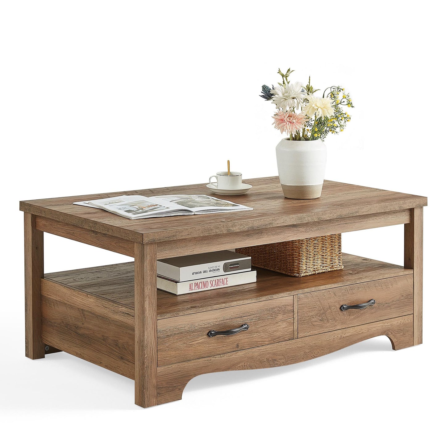 Wood Coffee Table with Storage