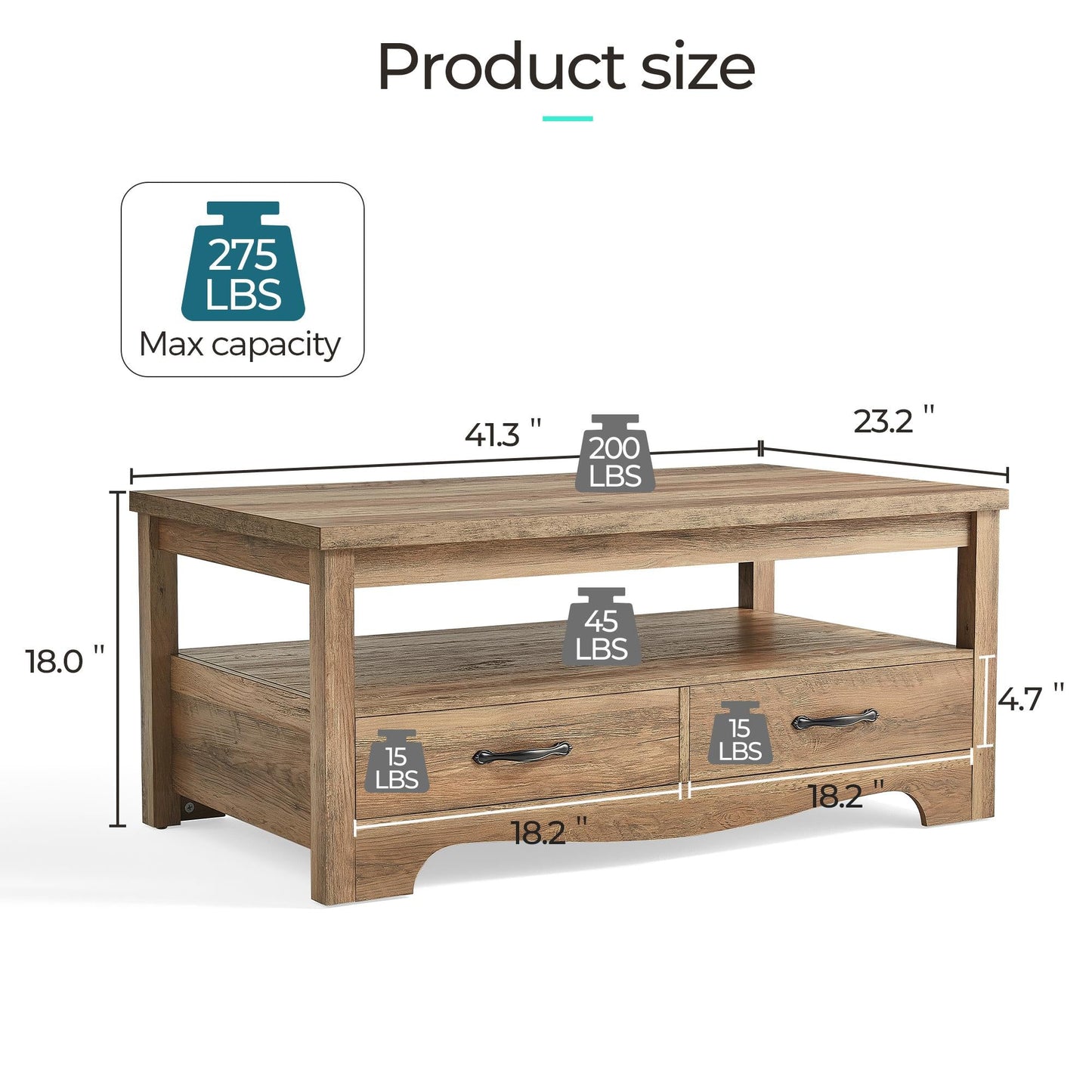Wood Coffee Table with Storage