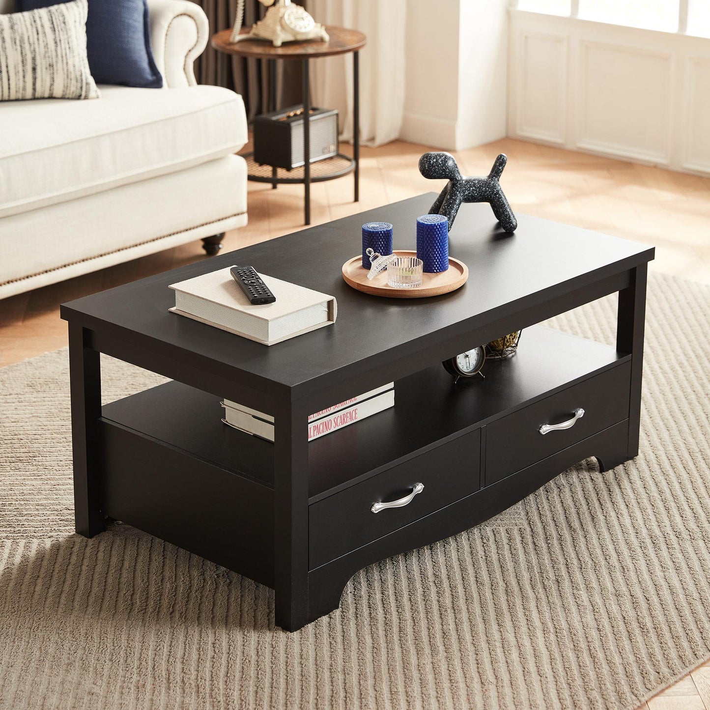 Wood Coffee Table with Storage