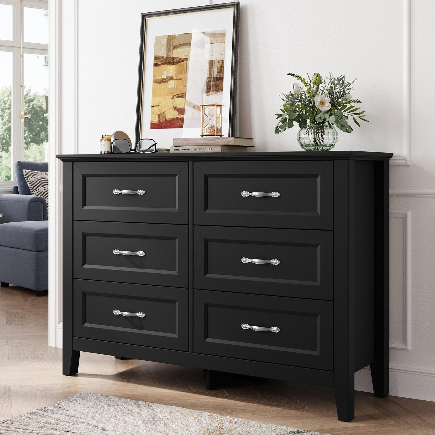 Drawers Dresser for Bedroom, Wood Bedroom Dresser Farmhouse Drawer Chest
