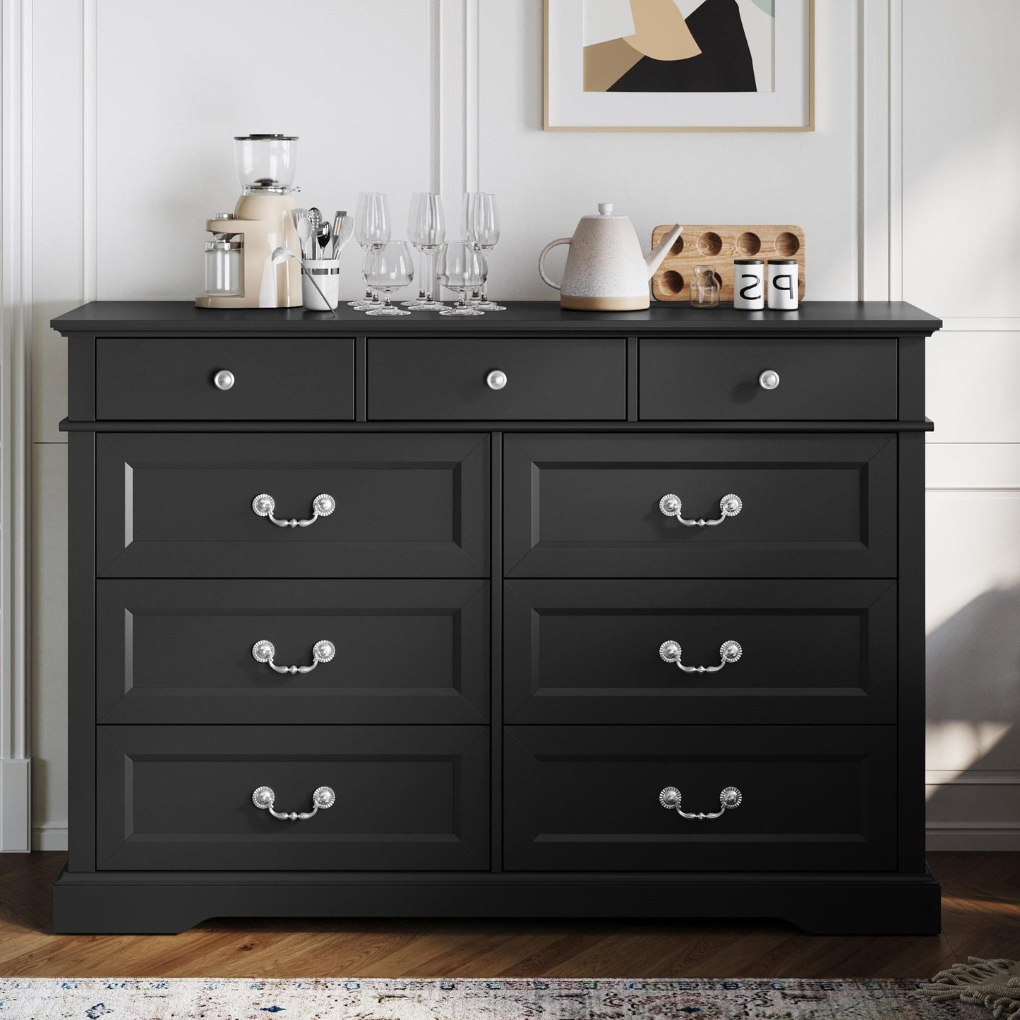 Drawers Dresser for Bedroom, Wood Bedroom Dresser Farmhouse Drawer Chest