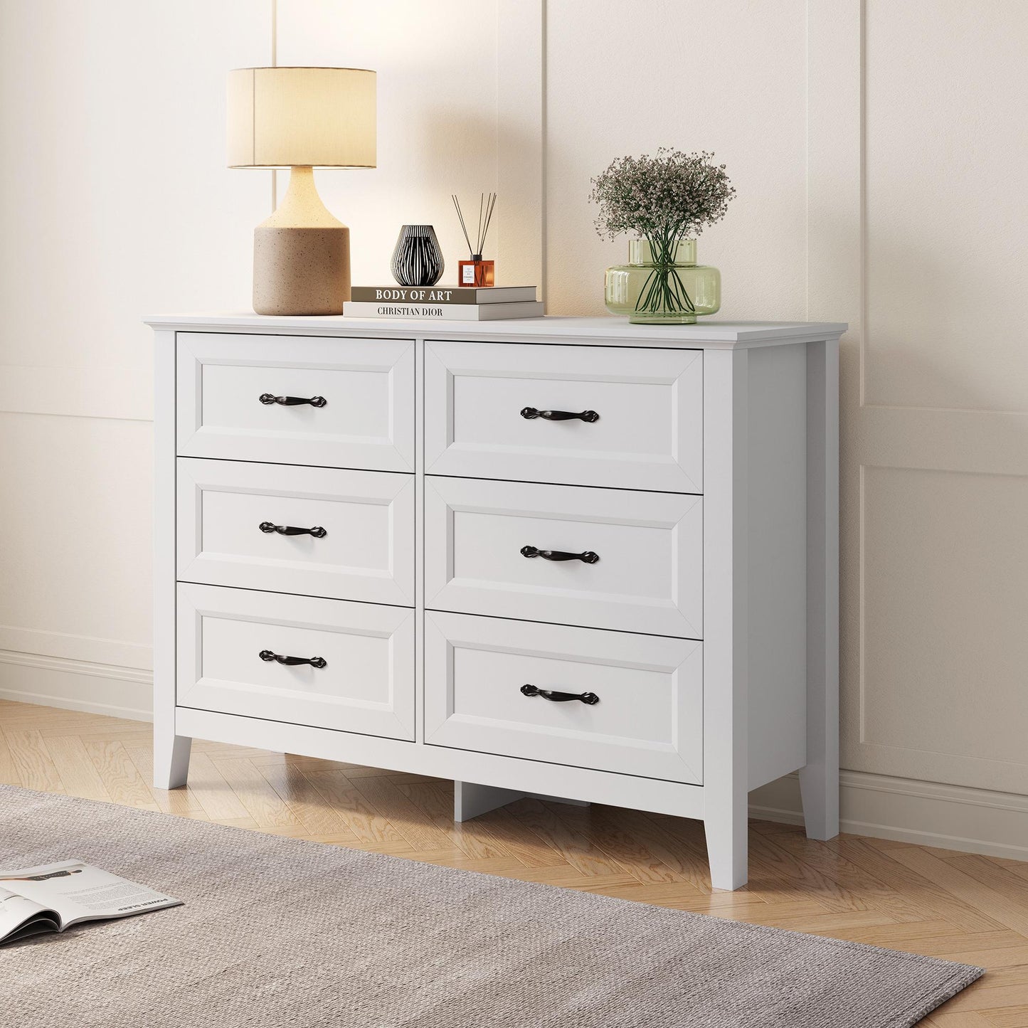 Drawers Dresser for Bedroom, Wood Bedroom Dresser Farmhouse Drawer Chest