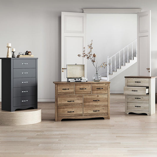Modern Dresser for Bedroom, 5–8 Drawer Storage Chest with Sleek Design