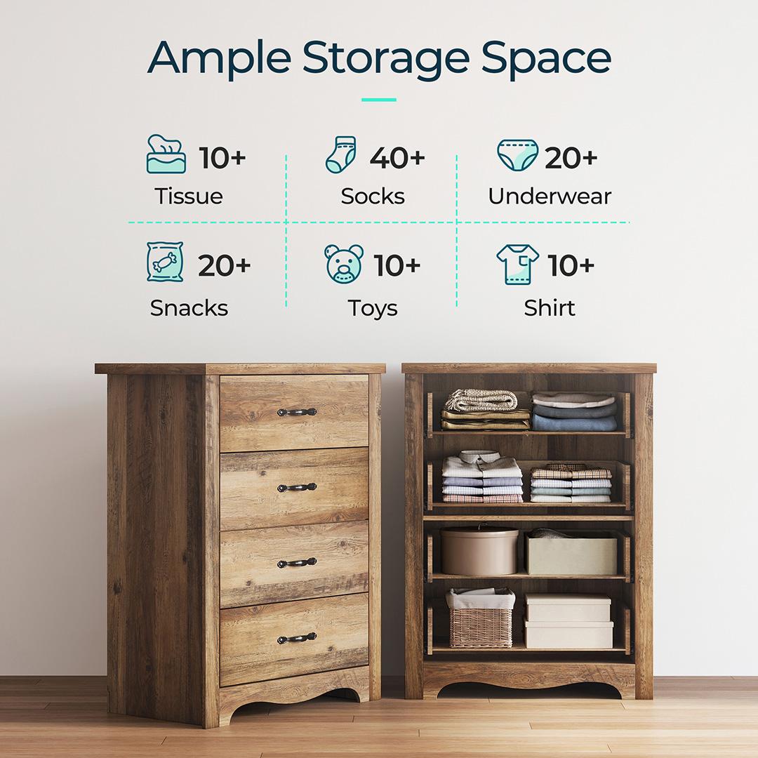 Drawers Dresser for Bedroom, Wood Bedroom Dresser Modern Drawer Chest
