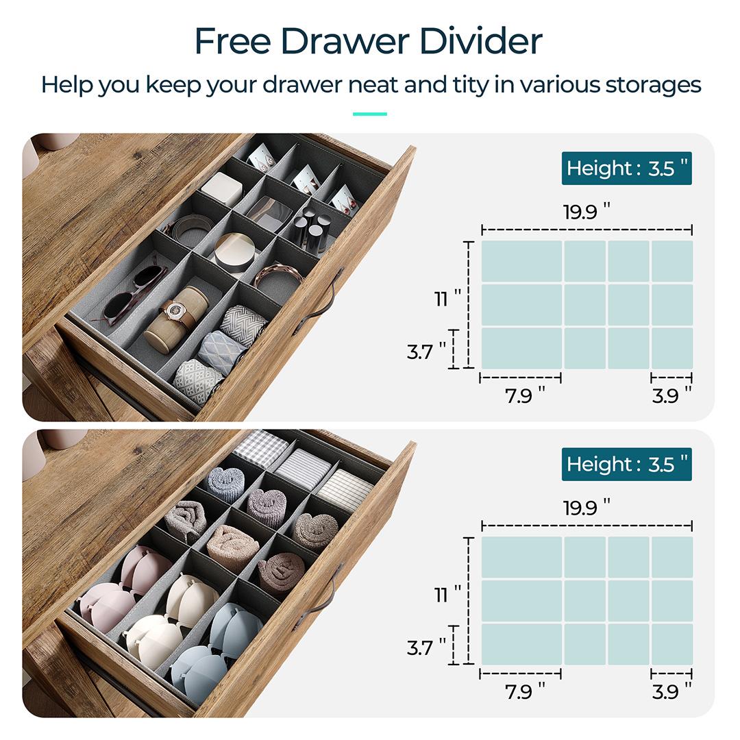 Drawers Dresser for Bedroom, Wood Bedroom Dresser Modern Drawer Chest
