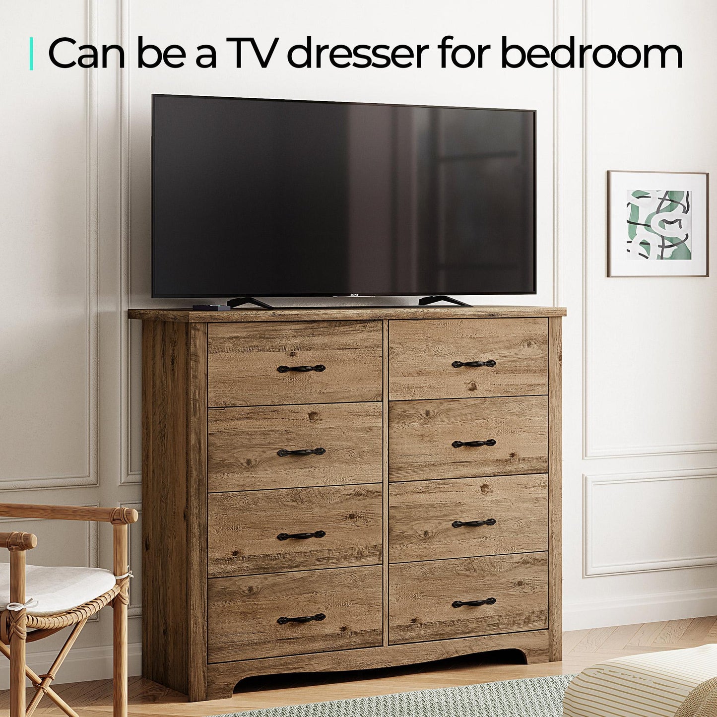 Drawers Dresser for Bedroom, Wood Bedroom Dresser Modern Drawer Chest