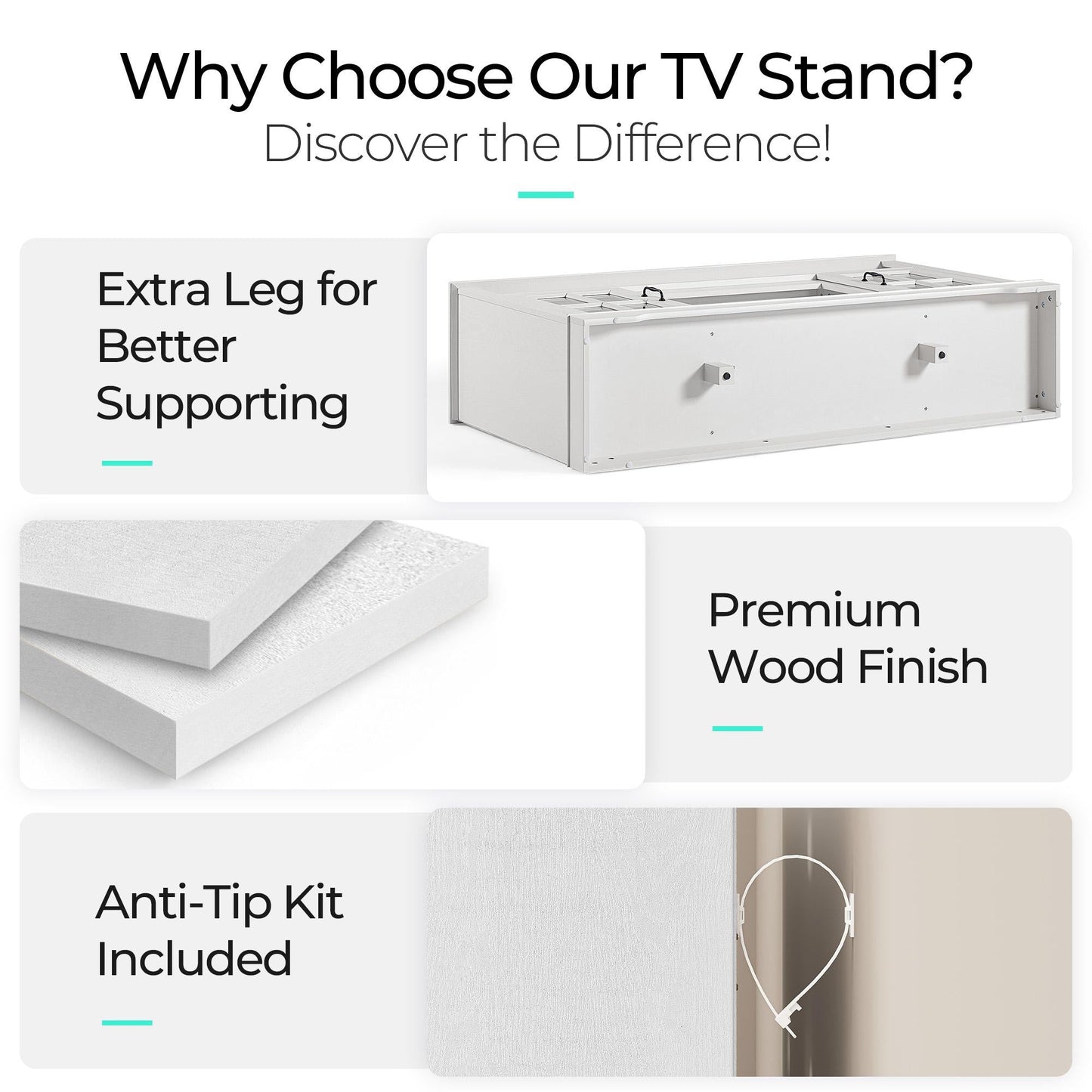 Modern Glass TV Stand for 65" TVs, Entertainment Center with LED Lights, Storage Cabinets & Adjustable Shelves
