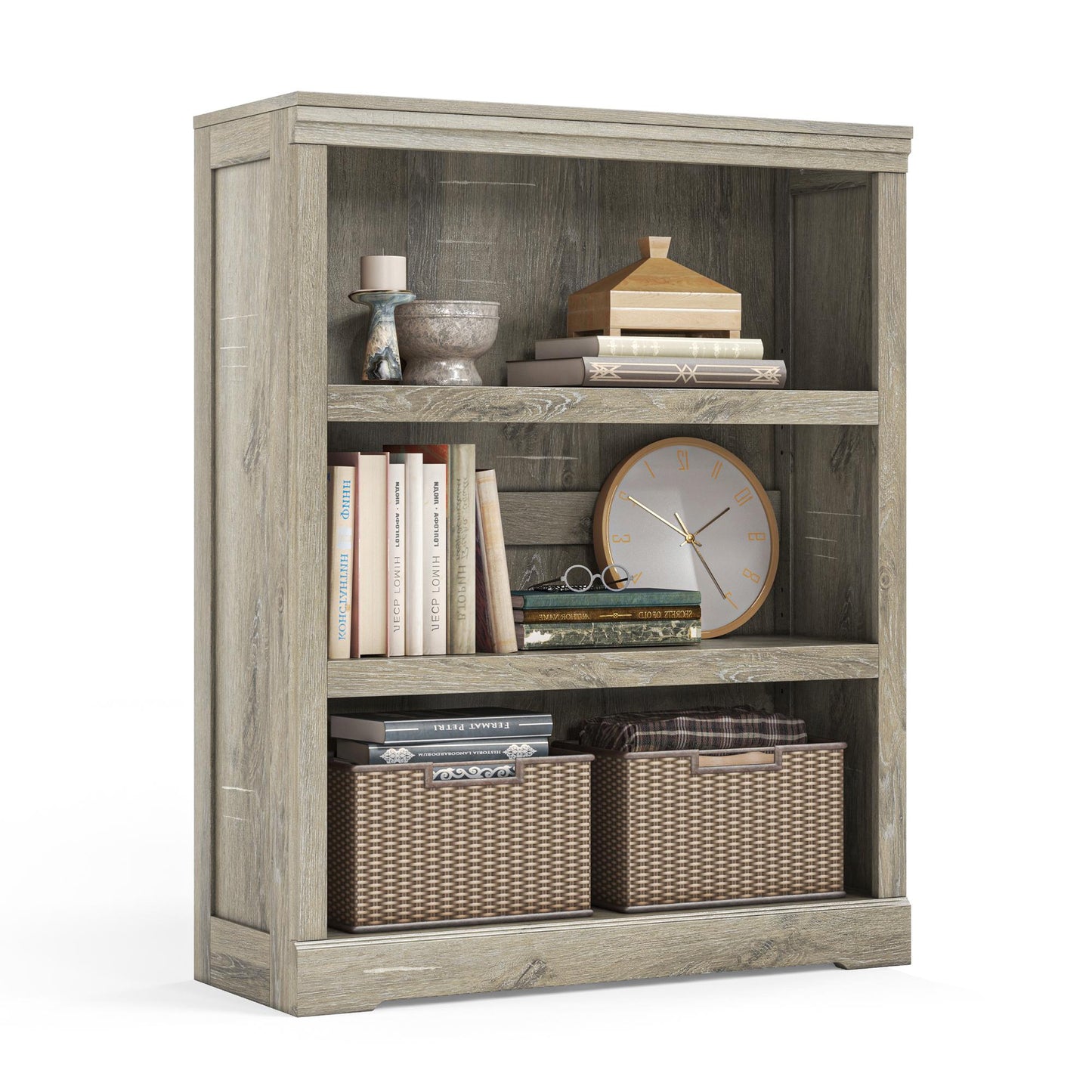 Small Bookcase Shelf Storage Organizer, Modern Book Shelf for Bedroom, Living Room and Home Office
