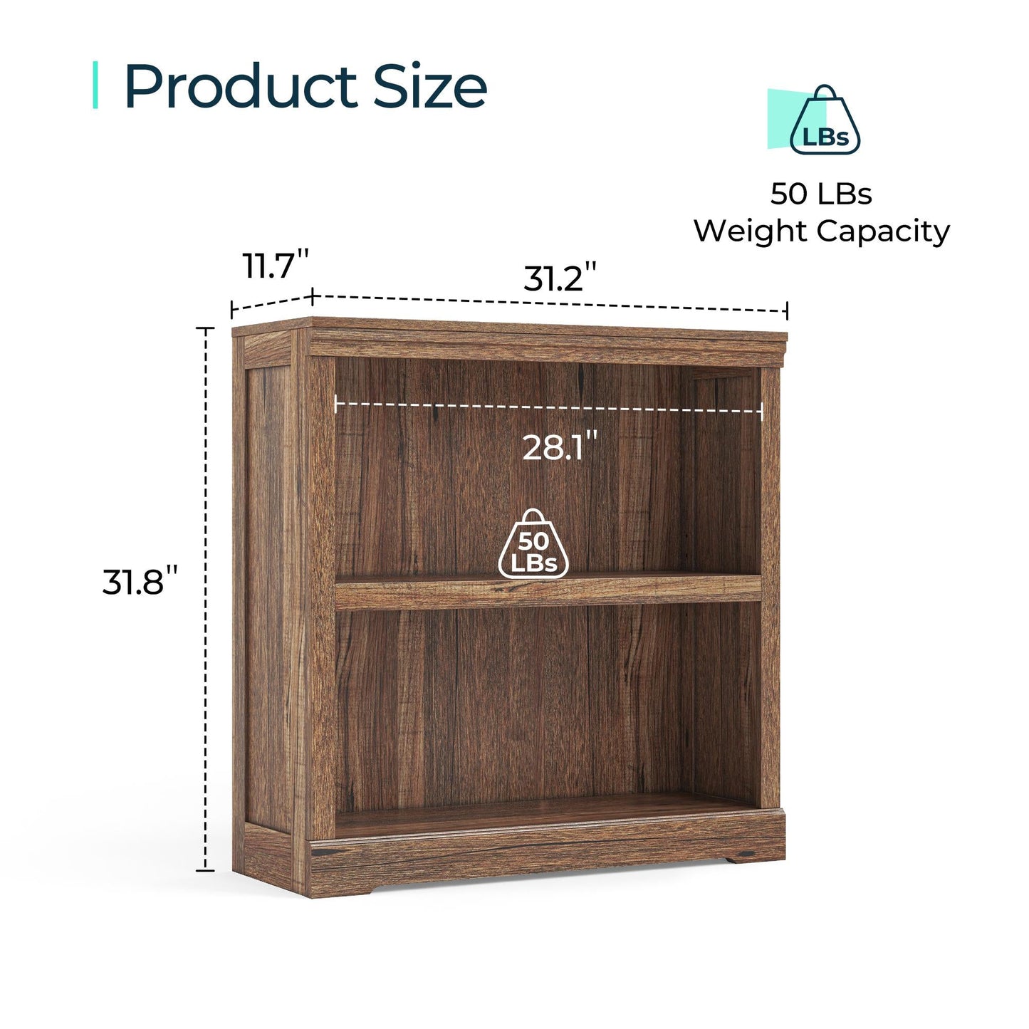 Small Bookcase Shelf Storage Organizer, Modern Book Shelf for Bedroom, Living Room and Home Office