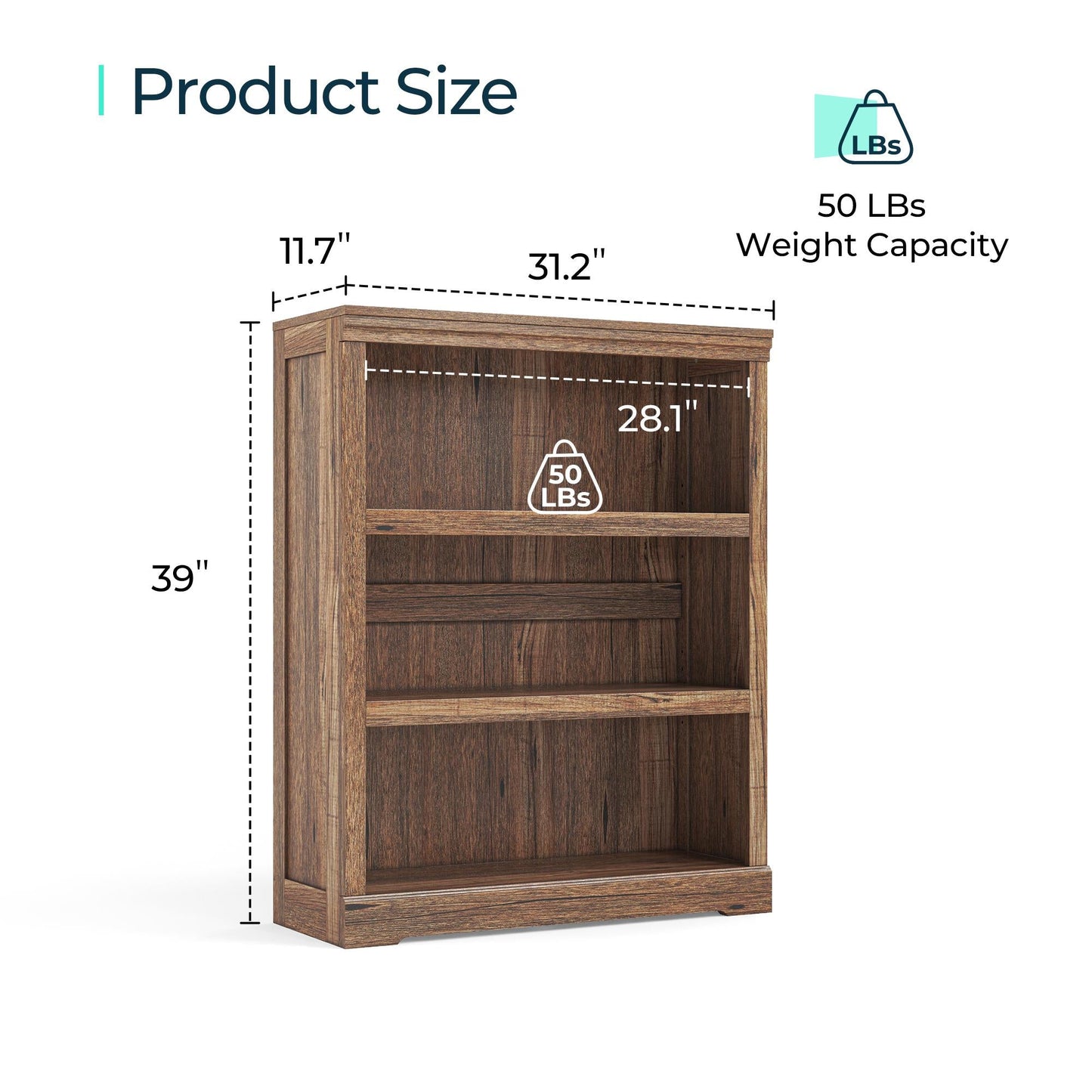 Small Bookcase Shelf Storage Organizer, Modern Book Shelf for Bedroom, Living Room and Home Office