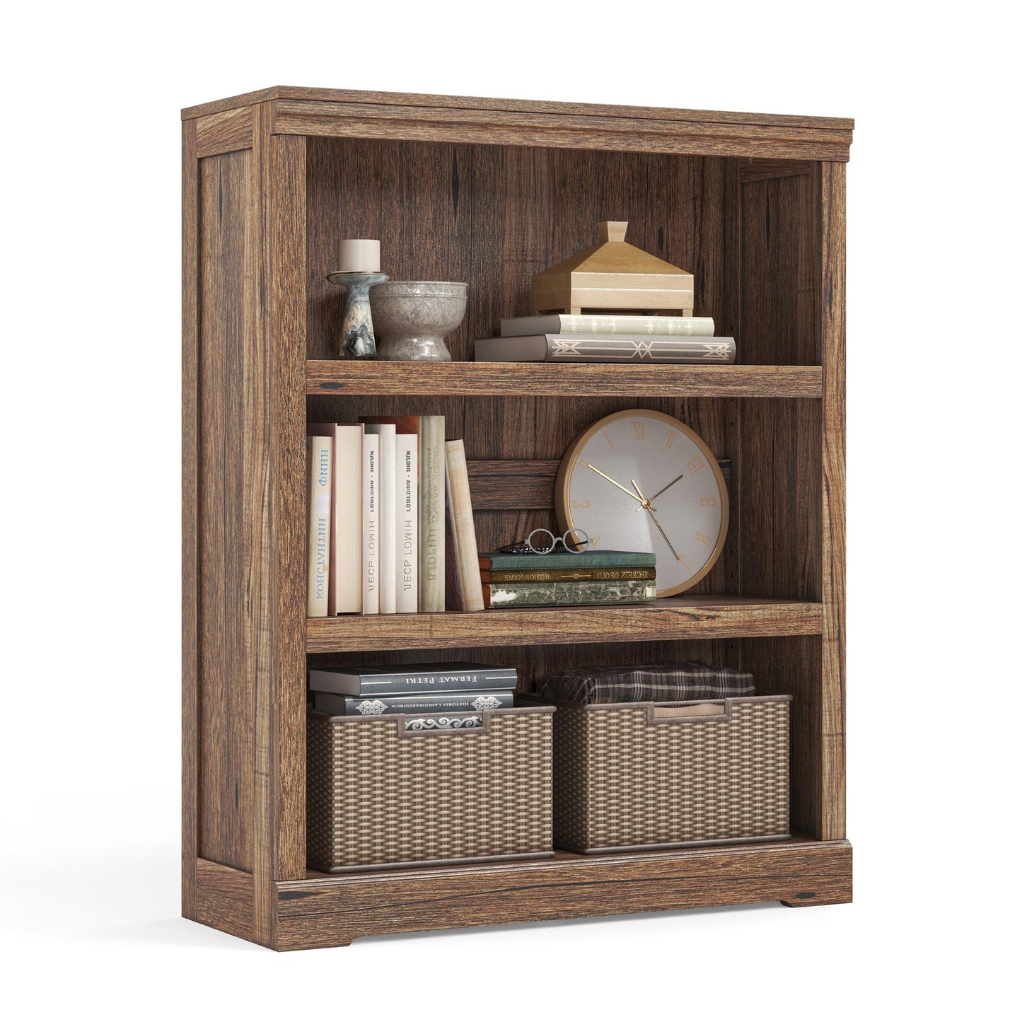 Small Bookcase Shelf Storage Organizer, Modern Book Shelf for Bedroom, Living Room and Home Office