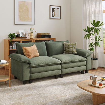 Corduroy Cloud Modular Sofa with Deep Cushions & Wide Arms