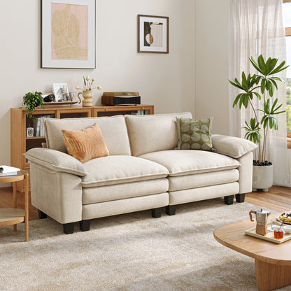 Corduroy Cloud Modular Sofa with Deep Cushions & Wide Arms