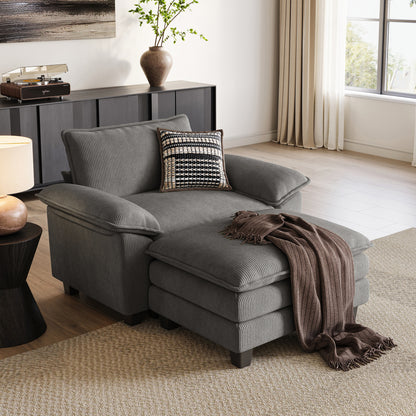 HS003 Corduroy Cloud Modular Sofa with Deep Cushions & Wide Arms