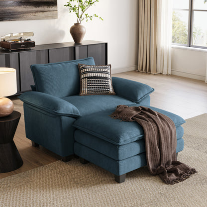 HS003 Corduroy Cloud Modular Sofa with Deep Cushions & Wide Arms