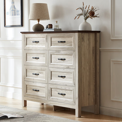 Farmhouse Rustic Dresser with 5–9 Large Drawers, Spacious Bedroom Storage Cabinet