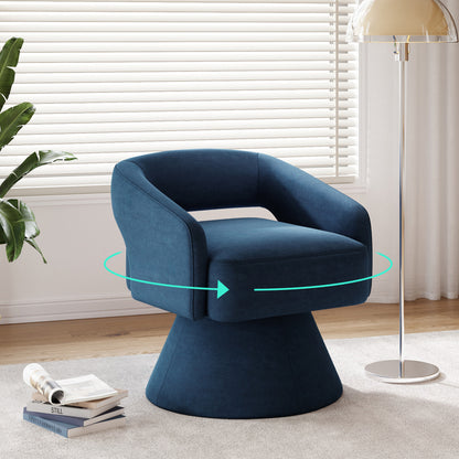 Swivel Accent Chair, Small Barrel Chair with Armrest, Cozy Modern Arm Chair for Living Room, Bedroom, Apartment