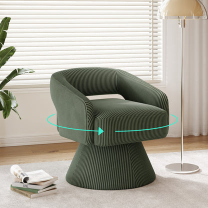Swivel Accent Chair, Small Barrel Chair with Armrest, Cozy Modern Arm Chair for Living Room, Bedroom, Apartment