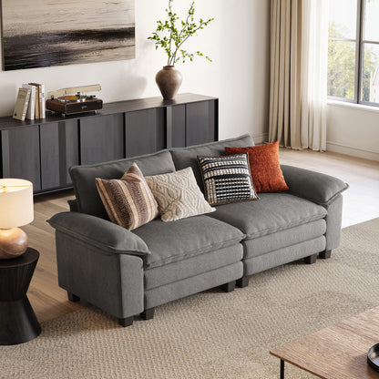 HS003 Corduroy Cloud Modular Sofa with Deep Cushions & Wide Arms