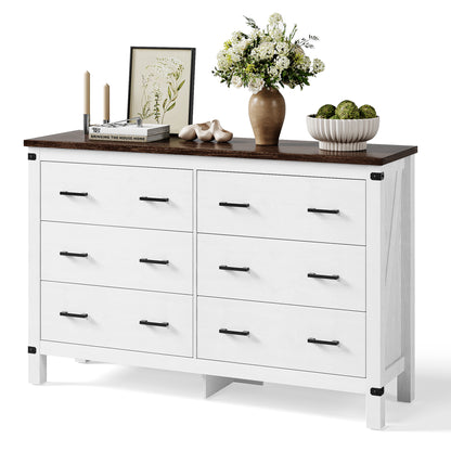 Dresser for Bedroom, Modern Dressers with Spacious Storage and Metal Handles
