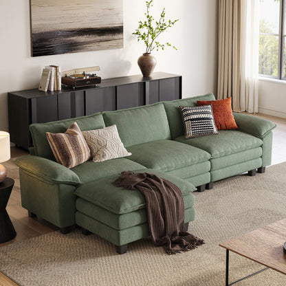 Corduroy Cloud Modular Sofa with Deep Cushions & Wide Arms