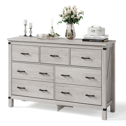 Dresser for Bedroom, Modern Dressers with Spacious Storage and Metal Handles
