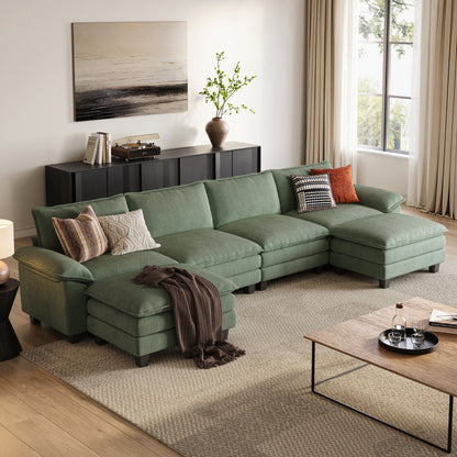 Corduroy Cloud Modular Sofa with Deep Cushions & Wide Arms