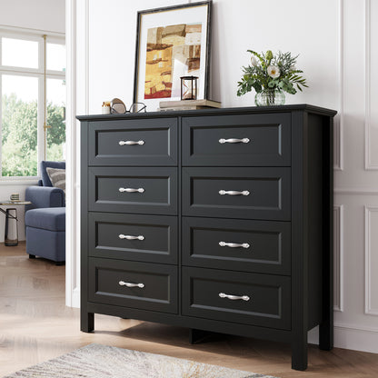 Farmhouse Rustic Dresser with 5–9 Large Drawers, Spacious Bedroom Storage Cabinet