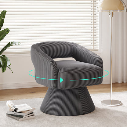 Swivel Accent Chair, Small Barrel Chair with Armrest, Cozy Modern Arm Chair for Living Room, Bedroom, Apartment