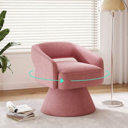 Swivel Accent Chair, Small Barrel Chair with Armrest, Cozy Modern Arm Chair for Living Room, Bedroom, Apartment