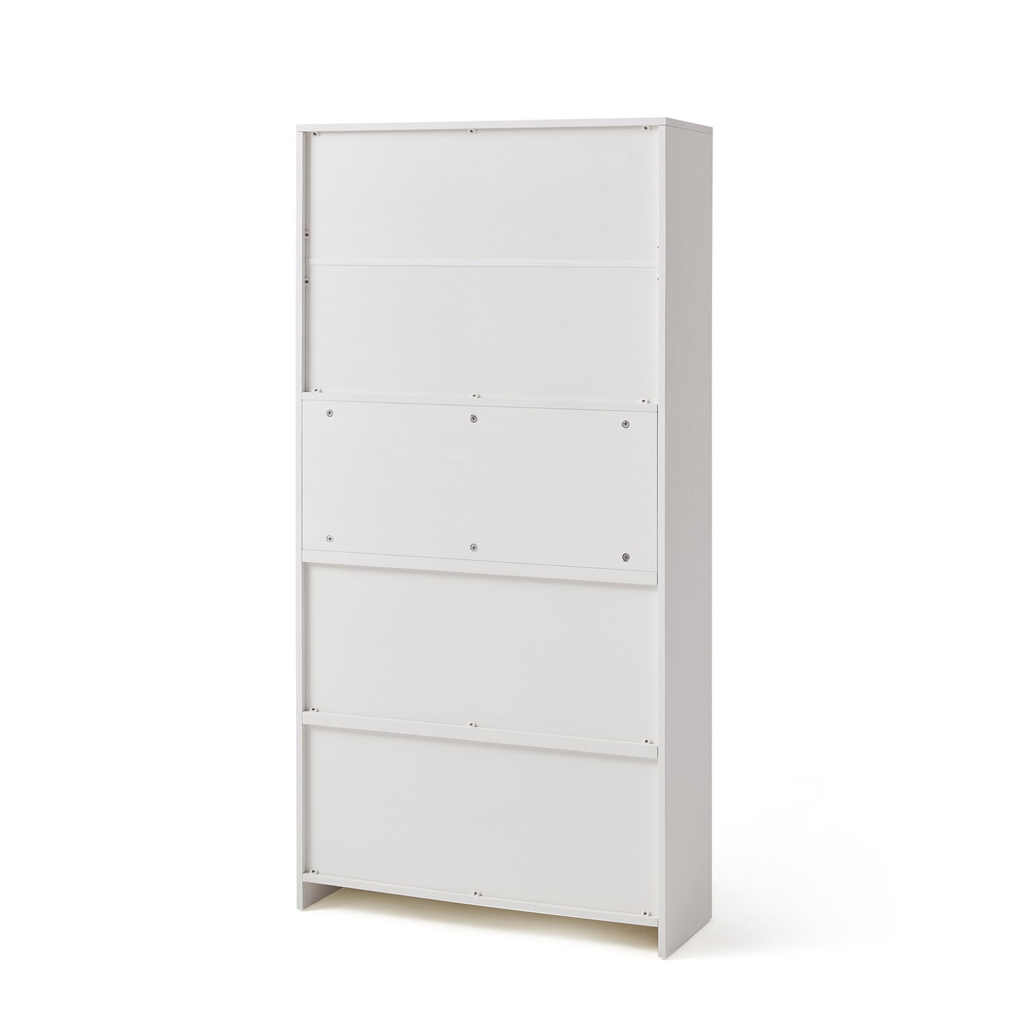 5-Tier Bookshelf, 63" Tall Freestanding Bookcase with Doors, Wooden Storage Shelves