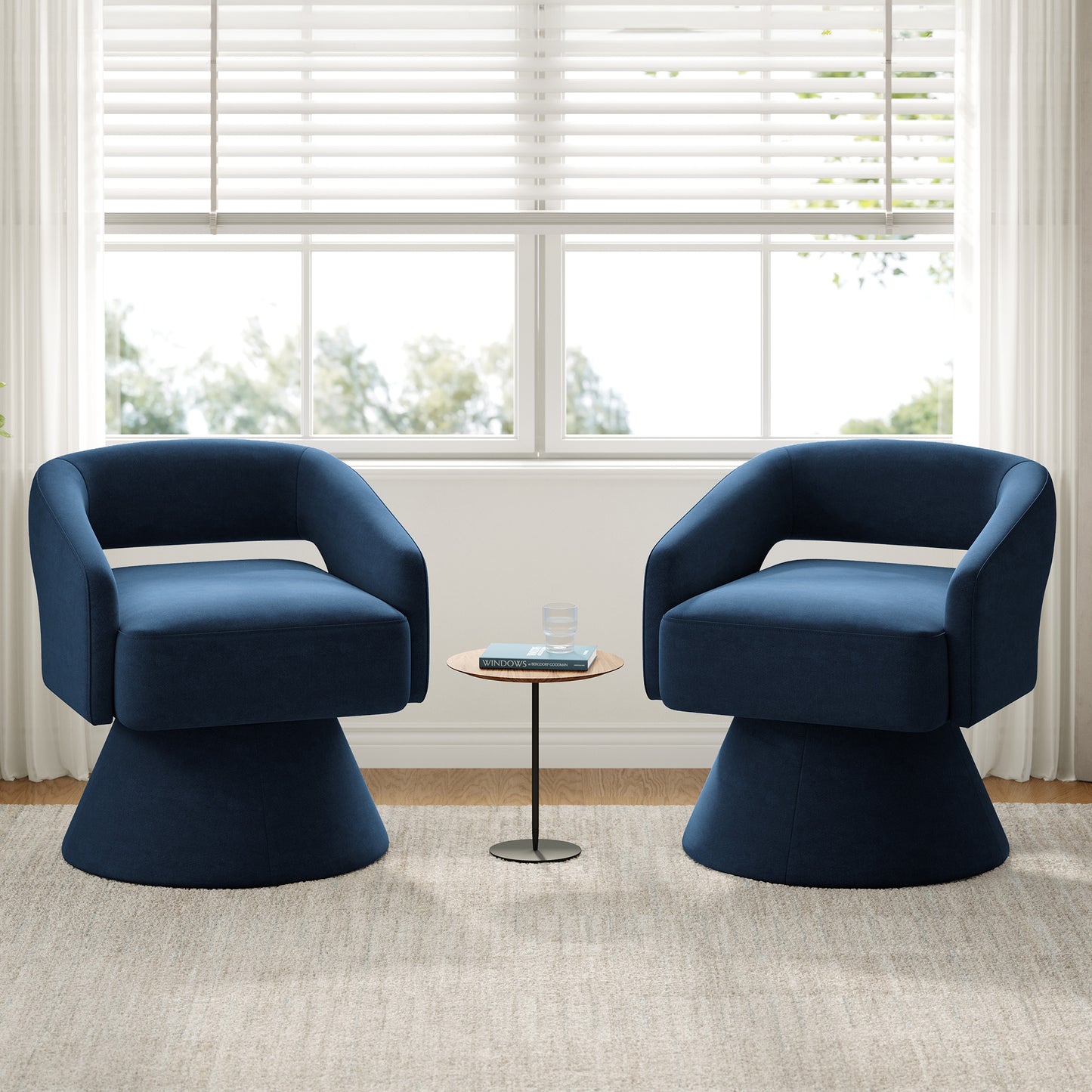 Swivel Accent Chair, Small Barrel Chair with Armrest, Cozy Modern Arm Chair for Living Room, Bedroom, Apartment