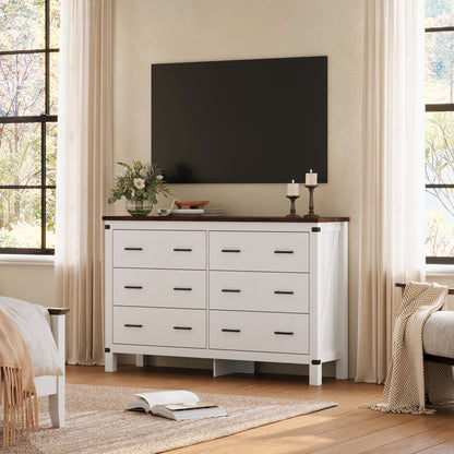 Dresser for Bedroom, Modern Dressers with Spacious Storage and Metal Handles