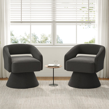 Swivel Accent Chair, Small Barrel Chair with Armrest, Cozy Modern Arm Chair for Living Room, Bedroom, Apartment