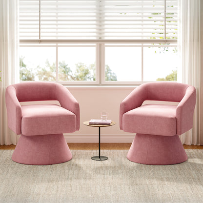 Swivel Accent Chair, Small Barrel Chair with Armrest, Cozy Modern Arm Chair for Living Room, Bedroom, Apartment